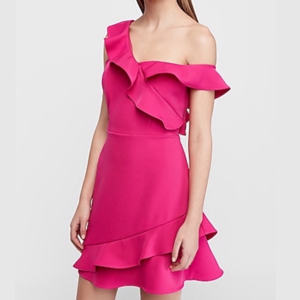 Express Off the Shoulder Ruffled Dress